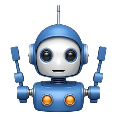 tête de robot cosmonaute bleu marine et blanc avec une antenne sticker
