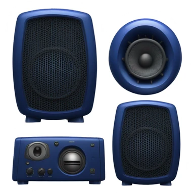 realistic dark blue loudspeaker sticker