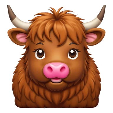 highland cow with heart eyes sticker