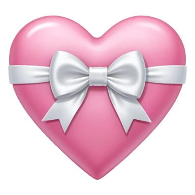 pink heart with white bow  sticker