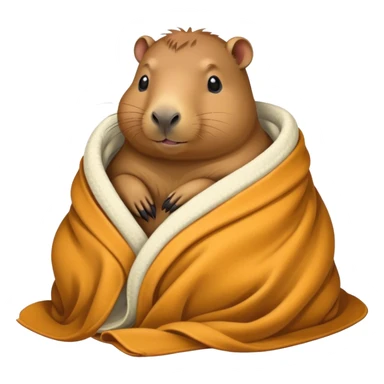 Capybara in a blanket sticker
