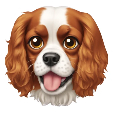 A cavalier King Charles spaniel pulling a crash face sticker