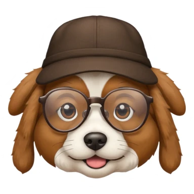 hatted dog with glasses  sticker