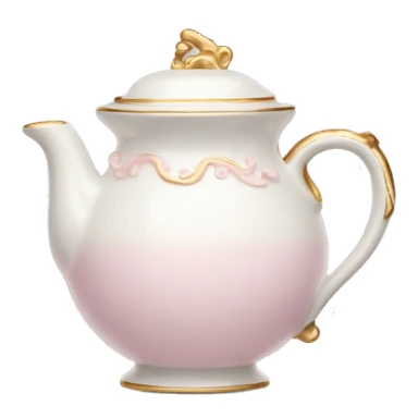 White porcelain tea pot with light pink and gold details  sticker