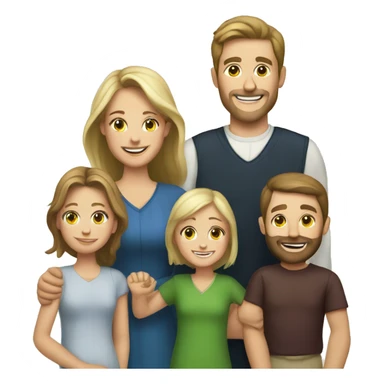 happy caucasian christian family sticker