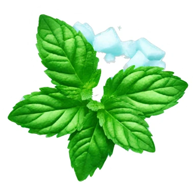 frozen mint with ice and snow on mint leaves sticker