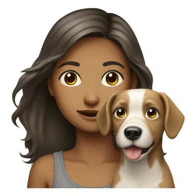 girl with dog outdoors sticker