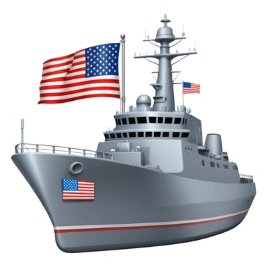 generate a very realistic American modern war ship with little flag sticker