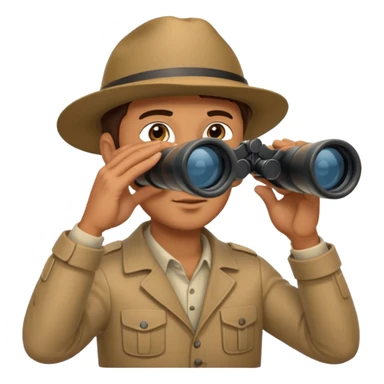 man with binoculars sticker