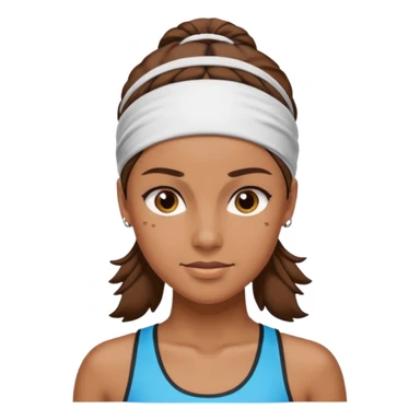 brown female athelete with headband sticker