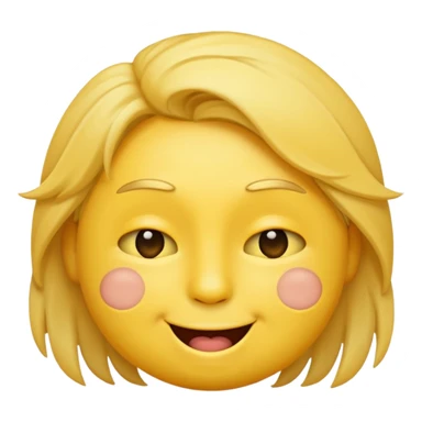 Yellow face emoji winking while pulling its hair back from it face  sticker