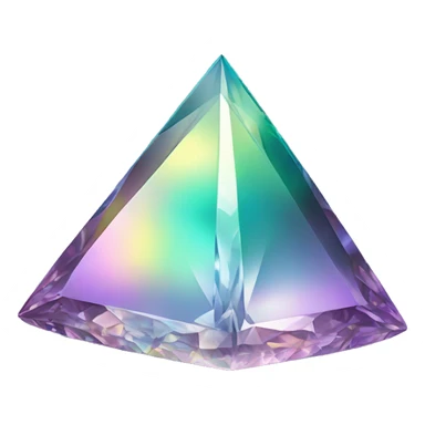 Pyramid-shaped 56-carat iridescent diamond crystal sticker