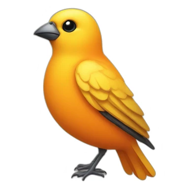 cartoon canary bird with orangecolor sticker