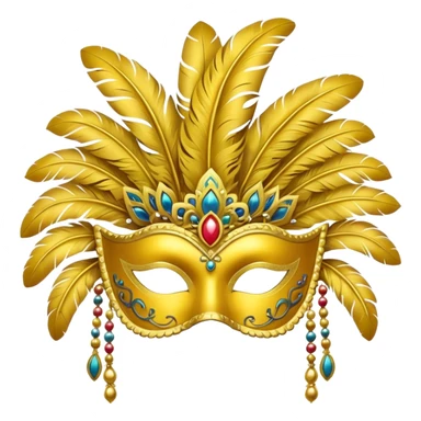 carnival mask in yellow sticker