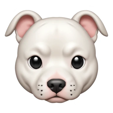 White pitbull with black dot on its head sticker