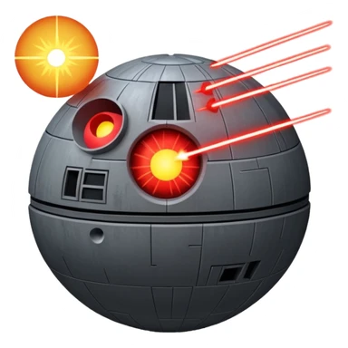 Death star firing at usa sticker