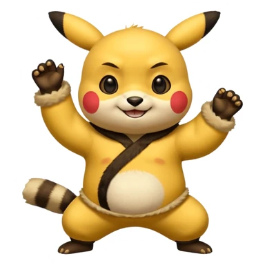 Pickachu with Kung fu panda po sticker
