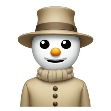 Snowman dressed in beige accessories sticker
