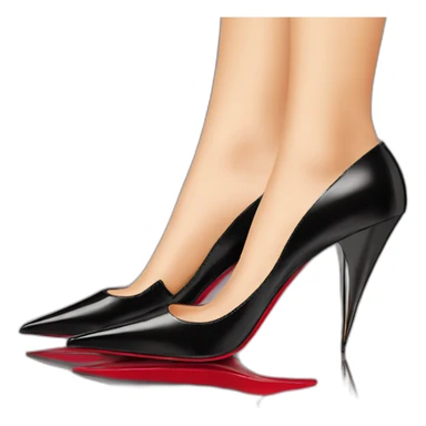 One WEDGE heel LOUBOUTIN black leather PATENT sticker