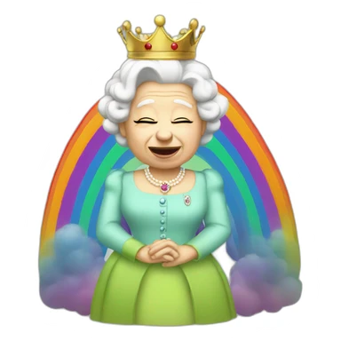 The Queen puking a rainbow sticker