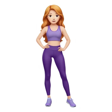 Strawberry blonde woman in purple leggings  sticker