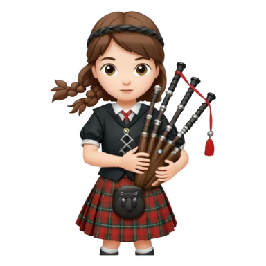 scotch girl playing bagpipe sticker