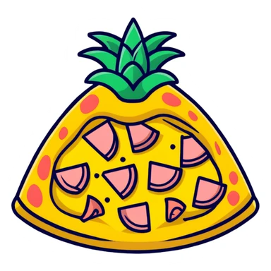 hawaiian pizza with pineapple and ham sticker