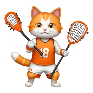 Cat playing lacrosse sticker