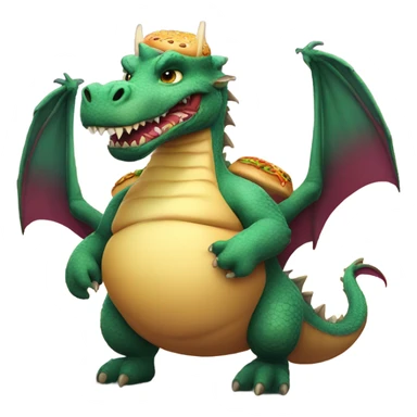Fat dragon with a cheeseburger sticker