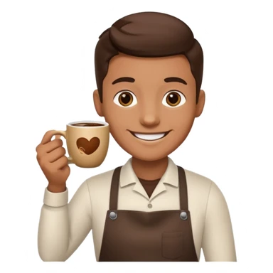barista with big cup of coffee sticker