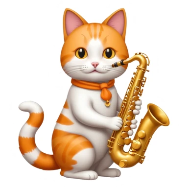 cat playing saxophone jazz sticker