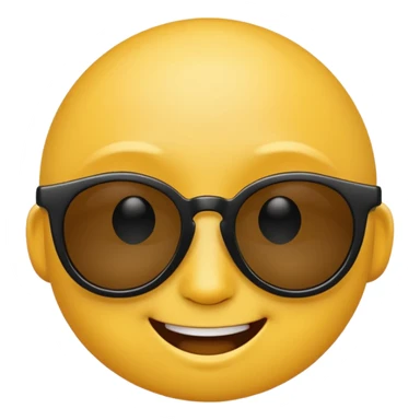 Emoji wearing pure black sunglasses  sticker