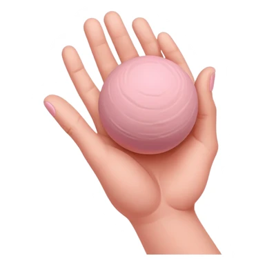 hand lightly tapping a pink ball of clay in the palm for surface shaping sticker