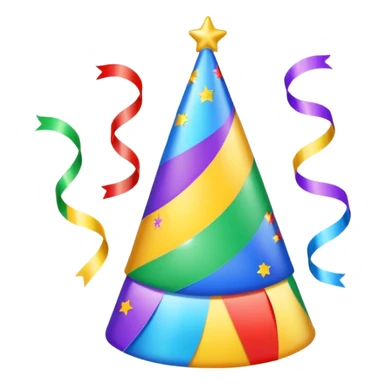 birthday hat with streamers sticker