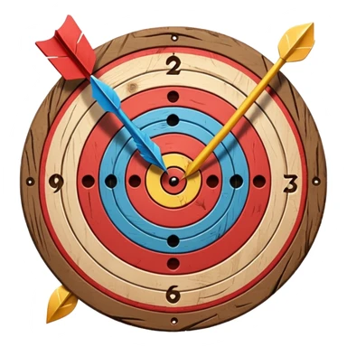 A target with an arrow in the center sticker