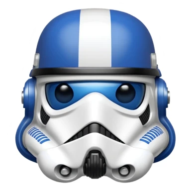 a blueberry wearing a black storm trooper helmet sticker