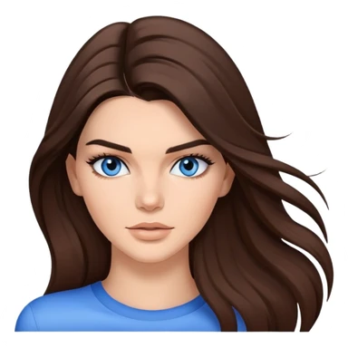 Kendall Jenner with long hair and blue eyes sticker