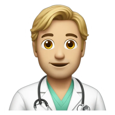 a white doctor godd morning sticker