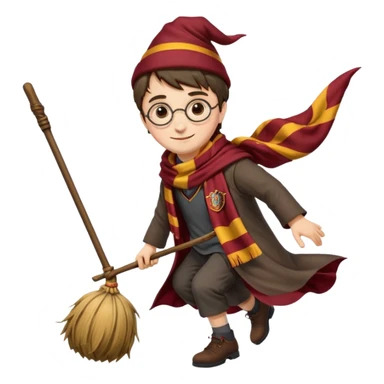 Harry potter riding a broomstick sticker