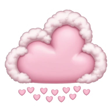 Cloud around pastel pink hearts sticker