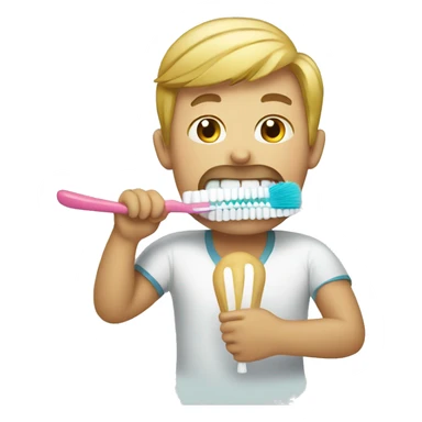 Brushing teeth emoji  sticker
