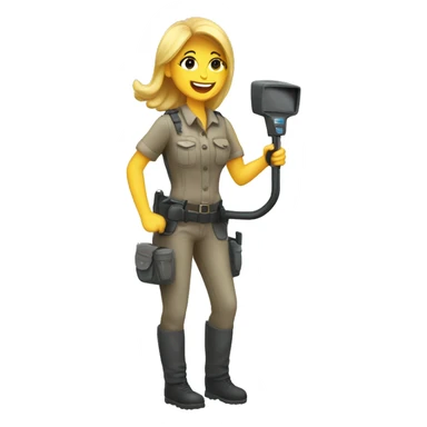 Happy woman metal detector  sticker