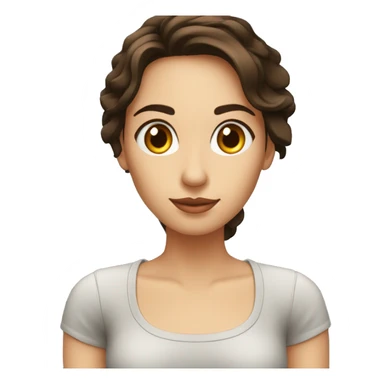 Femme mûre yeux charbon brune mi-long sticker