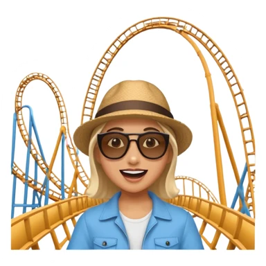 person-excitedly-going-to-an-amusement-park,-with-a-roller-coaster-or-ferris-wheel-in-the-background sticker