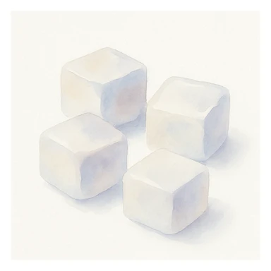 watercolor style sugar cubes, soft edges, subtle blue and purple tints sticker