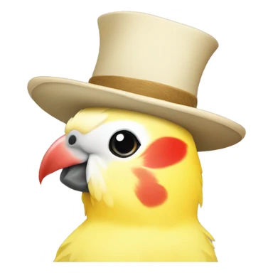 lutino cockatiel in a hat sticker