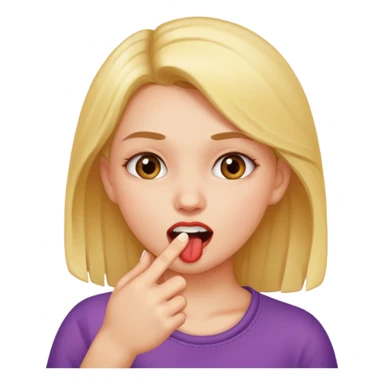 Una chica mordiéndose el dedo sticker