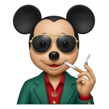Mickey Gucci qui fume  sticker