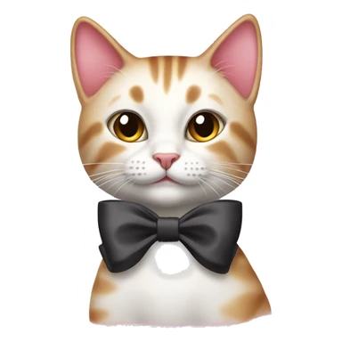 Coquette cat with bow sticker