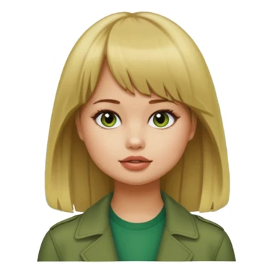 Debby Ryan (dirty blonde hair straight bangs) with Big City Greens sticker
